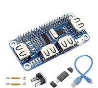 Youmile 4 ports USB Hub HAT Module de carte d'extension USB USB2.0 1.1 USB intégré vers UART, avec connecteur micro USB Lecteur de carte Câble USB pour diverses versions de Raspberry Pi parfaitement