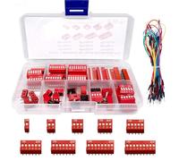Youmile 40PCS DIP Switch Assorted Kit Rouge 1 2 3 4 6 7 8 9Position 2.54mm Sur Off Commutateur à Glissière Pour Planche À Pain Avec Fil À Sauter