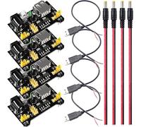 Youmile 4pcs 3.3V 5V Module d'alimentation de planche à pain avec câble de prise cc USB câble mâle pour Arduino