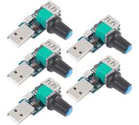 Youmile 5 pcs Contrôleur de vitesse de ventilateur USB DC 5 V Mini ventilateur USB Régulateur continu DC 4-12 V à 2,5-8 V 5 W Entrée USB Micro entrée avec régulateur de fonction de commutation