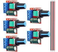 Youmile 5 pcs Mini DC Moteur PWM Contrôleur de Vitesse DC 5V-35V 5A Potentiomètre Rotatif Réglage de la Vitesse Commutateur Contrôleur avec Indicateur LED avec 24AWG Câble Rouge et Noir