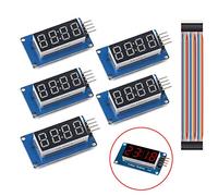Youmile 5 PCS Module d'affichage à LED TM1637 7 Segment 4 Bits Anode Commune Rouge Tube Numérique pour Arduino Avec Dupont Câble Mâle à Femelle 8 PIN