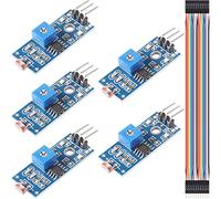 Youmile 5 pcs Module de capteur photosensible 3 broches DC 3.3-5V Module de résistance photosensible de détection d'intensité lumineuse numérique avec câble DuPont pour Arduino DIY