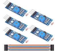 Youmile 5 pcs Module de capteur photosensible 4 broches DC 3.3-5V Module de résistance photosensible de détection d'intensité lumineuse numérique avec câble DuPont pour Arduino DIY