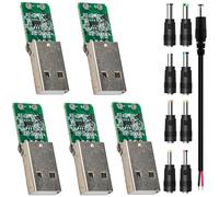 Youmile 5 pièces 12V Modules de déclenchement Decoy module Decoy Trigger Module USB Type-A QC 2.0 3.0 DC Trigger Module Board Fixed Voltage Trigger Board avec kits de connecteurs DC câble DC mâle