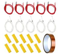 Youmile 5 pièces 24V 40W 620 chauffe-cartouche en céramique fil 1 m / 3.3ft pour imprimante 3D avec 5 pièces 100K ohm NTC 3950 thermistance, ruban haute température, 10 pièces bloc chauffant en coton