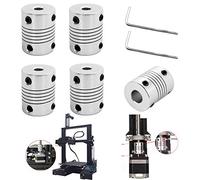 Youmile 5 pièces accouplements flexibles 5mm à 8mm accouplement d'arbre en alliage d'aluminium coupleur Flexible pour imprimante 3D/Machine CNC avec clé Allen