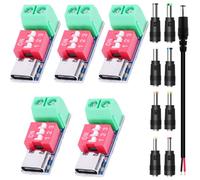 Youmile 5 pièces Module de déclenchement PD Module de déclenchement USB-C à charge rapide 5 V, 9 V, 12 V, 15 V, 20 V Tension constante Sortie fixe avec connecteur CC Kits Câble CC mâle