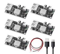 Youmile 5PCS DC-DC USB Buck Converter Module abaisseur 6-32V 12V 24V à 5V QC 3.0 Module de Charge Module d'alimentation de régulateur de Tension avec Fil 24AWG, câble USB de Type C