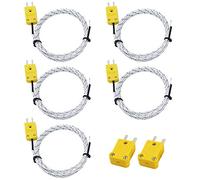 Youmile 5PCS Sonde température thermocouple à mini-connecteur de type K 3M/9.8ft Plage de mesure de fil -50~400 ° C （-58~752 ℉） pour thermomètre TM902C / TES1310 avec prise de thermocouple 2PCS