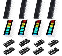 Youmile 8 pièces affichage graphique à barres LED 10 segments rouge jaune bleu vert + contrôleur d'affichage point/barre LM3914N-1 avec connecteur IC DIP-20 DIP-18 pour bricolage
