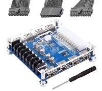 Youmile Alimentation Carte d'adaptation ATX-24P 20/24 Pins Take Power Breakout Board 3.3V/5V/12V 8-Port USB avec câble séparateur pour carte mère ATX tournevis