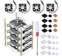 Youmile Boîtier Acrylique Raspberry Pi 4/3/2 avec Ventilateur et Radiateur pour Modèle B