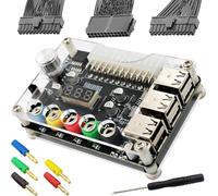 Youmile Carte d'alimentation ATX Transfer Breakout Board ATX-24P 6- Port USB 2.0 QC 2.0/QC 3.0 Régulation de tension avec fiche banane Câble séparateur pour carte mère ATX Tournevis