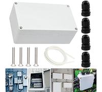 Youmile Electronic Project Box 200 x 120 x 56 mm Boîtier de jonction en plastique ABS étanche IP65 pour jonction extérieure avec presse-étoupe PG7