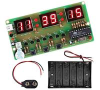 Youmile Horloge Numérique DIY Kit 6Bits C51 AT89C2051 Puce Électronique Réveil Kit Kit Carte PCB Pratique De Soudure FR-4 pour Arduino Avec Porte-Piles