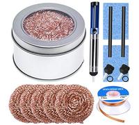 Youmile Kit de nettoyage de pointe à souder Nettoyant pointe fer à souder pour le nettoyage de la pointe à souder avec 5 pièces de fil à bille en laiton, pompe à dessouder, buse de rechange 2 pièces