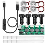 Youmile Kit humidificateur, quatre buses, sans interrupteur, sans minuterie, module de remplacement pour brumisateur DIY, avec câble USB et bouton ON/OFF