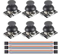 Youmile Lot de 6 modules de joystick XY double axe PS2 Module de manette de jeu Capteur à levier KY-023 XY Double axe Module de dérivation avec câble DuPont pour Arduino