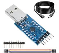 Youmile Module CP2104 Module USB vers TTL UART Convertisseur série CP2102 avec en-tête de Broche Câbles Dupont Câble d'extension USB, pour Arduino Raspberry Pi