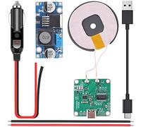 Youmile Module de chargeur sans fil QI Board DIY 12V 20W + module régulateur de tension + allume-cigare électronique avec câble rouge et noir pour modification de meubles de voiture
