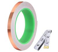 Youmile Ruban conducteur double face en feuille de cuivre (5 mm x 30 m) 0,05 mm d'épaisseur pour guitare, réparations électriques, soudure avec ruban à mesurer de 1,5 m