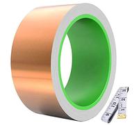 Youmile Ruban conducteur double face en feuille de cuivre (50 mm x 30 m) 0,05 mm d'épaisseur pour guitare, réparations électriques, soudure avec ruban à mesurer de 1,5 m