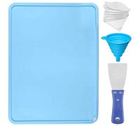 Youmile Silicone Mat LCD 3D Printer Accessories 410x310mm Blue Resin Transfer Silicone Pad For Resin Clean With Clean Spade, Resin Filter, 10PCS 100 Micron Paper Paint Filter