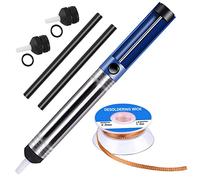 Youmile Solder Sucker Pompe à vide à dessouder Outil de suppression de soudure Accessoires de soudage avec mèche à dessouder, 2 buses de rechange, 2 tuyaux résistant à la chaleur