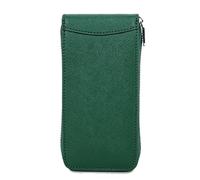 YOUNAFEN Étui de rangement vintage fait à la main pour montres - Pochette de voyage personnalisée en cuir véritable - Vert