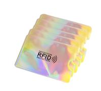 YOUNAFEN Lot de 5/10/20 porte-cartes en aluminium avec blocage RFID pour cartes bancaires pour adultes, lettre co horizontale, 5 sheets