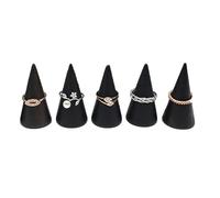 YOUNAFEN Lot de 5 supports de bagues en bois en forme de cône - Présentoir à bijoux pour séance photo d'entreprise, décoration de chambre, comme sur les photos