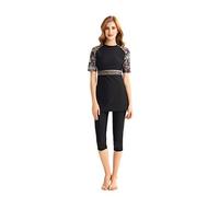 YouNaiJia Maillots de Bain modestes pour Femmes Maillot de Bain à Manches Longues Burkini Costume de Natation Modeste Rash Guard Costume de Surf vêtements de Plage (Y4, M)