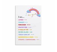 Young Believer's Affirmations Poster - Christian Truths for Children, Canvas Art for Bedroom or Gift(Unframed,16x24inch(40x60cm))