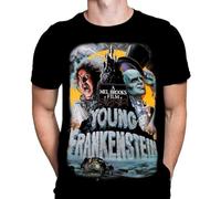 Young Frankenstein Mens Tshirt Classic Horror Movie Print, Black Graphic T-Shirt, Film Poster Tee Manches Courtes(3X-Large)