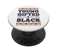 Young Gifted & Black African Black History Month Afro PopSockets PopGrip Adhésif