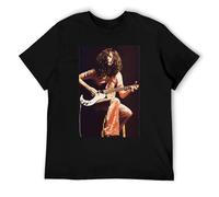 Young Jimmy Page and His Danelectro Guitar Short Sleeve Tee Black
