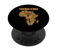 Young King Carte Africaine Motif Culture tribale Femme Homme PopSockets PopGrip Adhésif