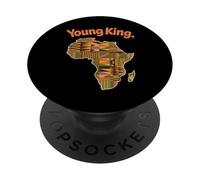 Young King Carte Africaine Motif Culture tribale Femme Homme PopSockets PopGrip Adhésif