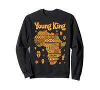 Young King Carte Africaine Motif Culture tribale Femme Homme Sweatshirt