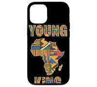 Young King Carte Afrique Kente Motif Fierté Afro Jeunesse Coque pour iPhone 12/12 Pro
