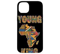 Young King Carte Afrique Kente Motif Fierté Afro Jeunesse Coque pour iPhone 14 Plus