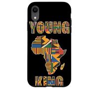Young King Carte Afrique Kente Motif Fierté Afro Jeunesse Coque pour iPhone XR