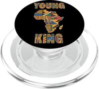 Young King Carte Afrique Kente Motif Fierté Afro Jeunesse PopSockets PopGrip pour MagSafe