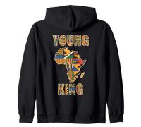 Young King Carte Afrique Kente Motif Fierté Afro Jeunesse Sweat à Capuche
