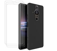 Young & Ming Compatible pour Coque Sony Xperia Pro-I + Verre Trempé[3 pièces], Silicone TPU Absorption de Choc et Anti-Scratch Housse Coque pour Sony Xperia Pro-I