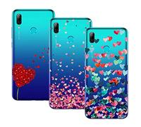 Young & Ming Coque Huawei P Smart 2019,3 Pack Transparent Housse TPU Silicone Coque de Protection pour Huawei P Smart 2019,Motif-03