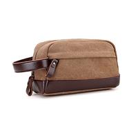 Young & Ming Trousse,Sac de Toilette en Toile Cuir Trousse maquillage Trousse de voyage Pour Homme Femme