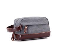 Young & Ming Trousse,Sac de Toilette en Toile Cuir Trousse maquillage Trousse de voyage Pour Homme Femme