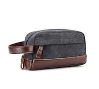 Young & Ming Trousse,Sac de Toilette en Toile Cuir Trousse maquillage Trousse de voyage Pour Homme Femme
